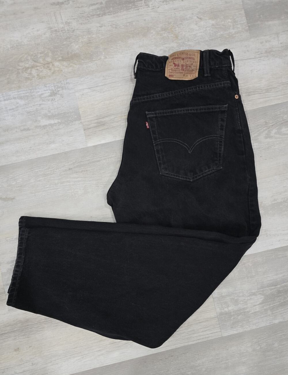 VTG 1996 Levis 560 Black Jeans 38x32 Made in Canada 90s Loose Fit Tapered EUC